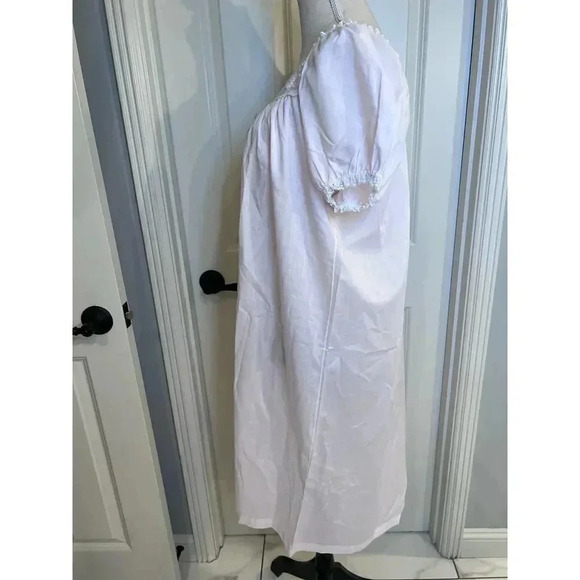 Vintage Sears MCM pink puff sleeve lace long nightgown size large - Picture 3 of 10